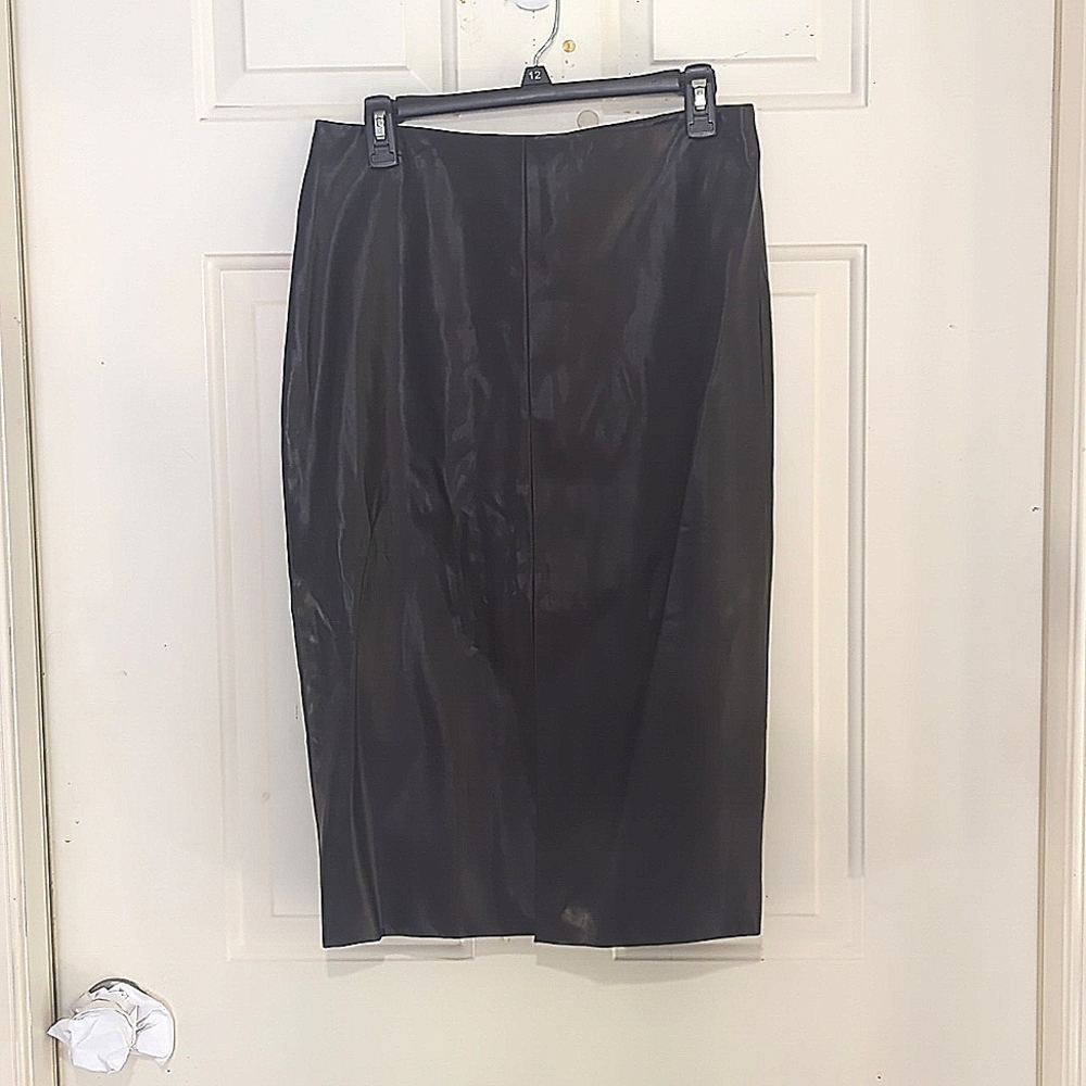Topshop Long Faux Leather Pencil Skirt